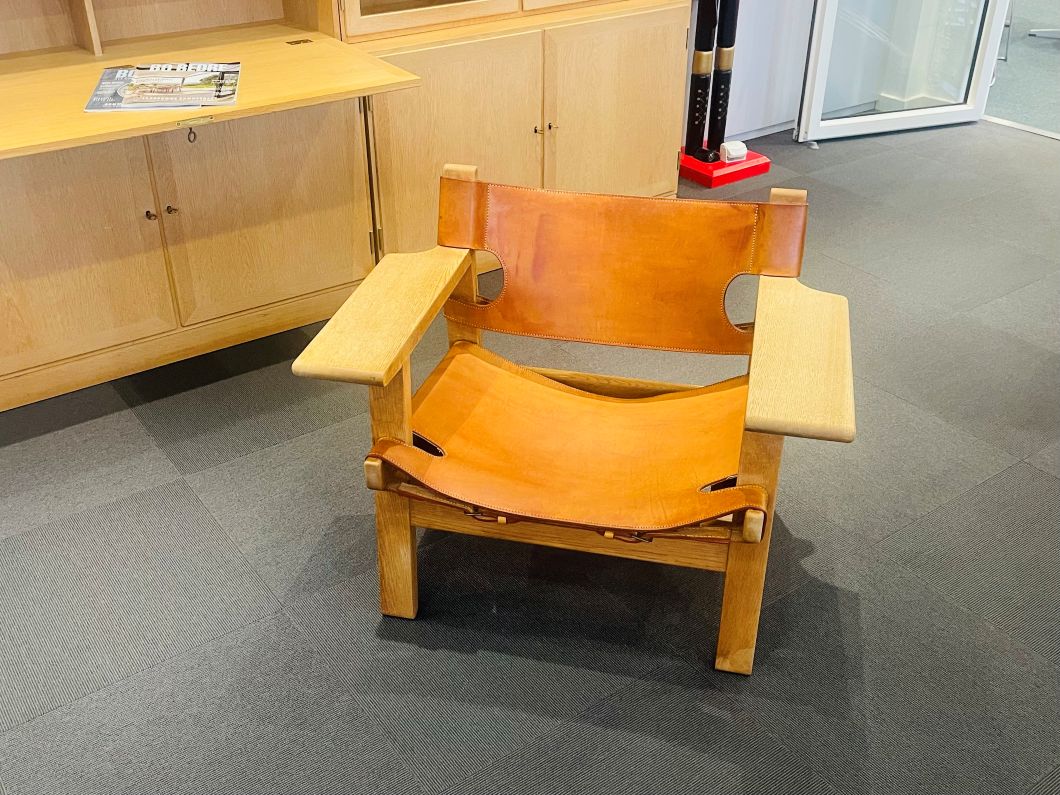 Børge Mogensen 2226 den spanske stol i egetræ og kernelæder. 50 år gammel, meget velholdt. - Billede 4
