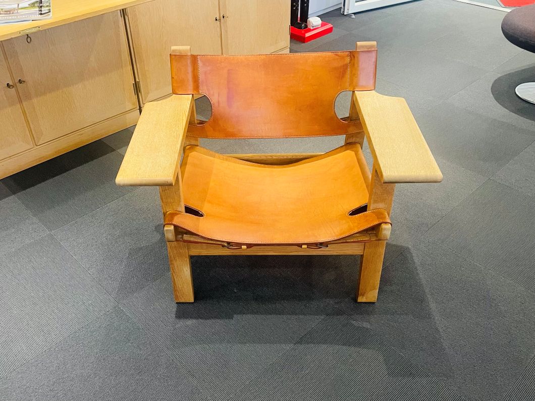 Børge Mogensen 2226 den spanske stol i egetræ og kernelæder. 50 år gammel, meget velholdt. - Billede 3