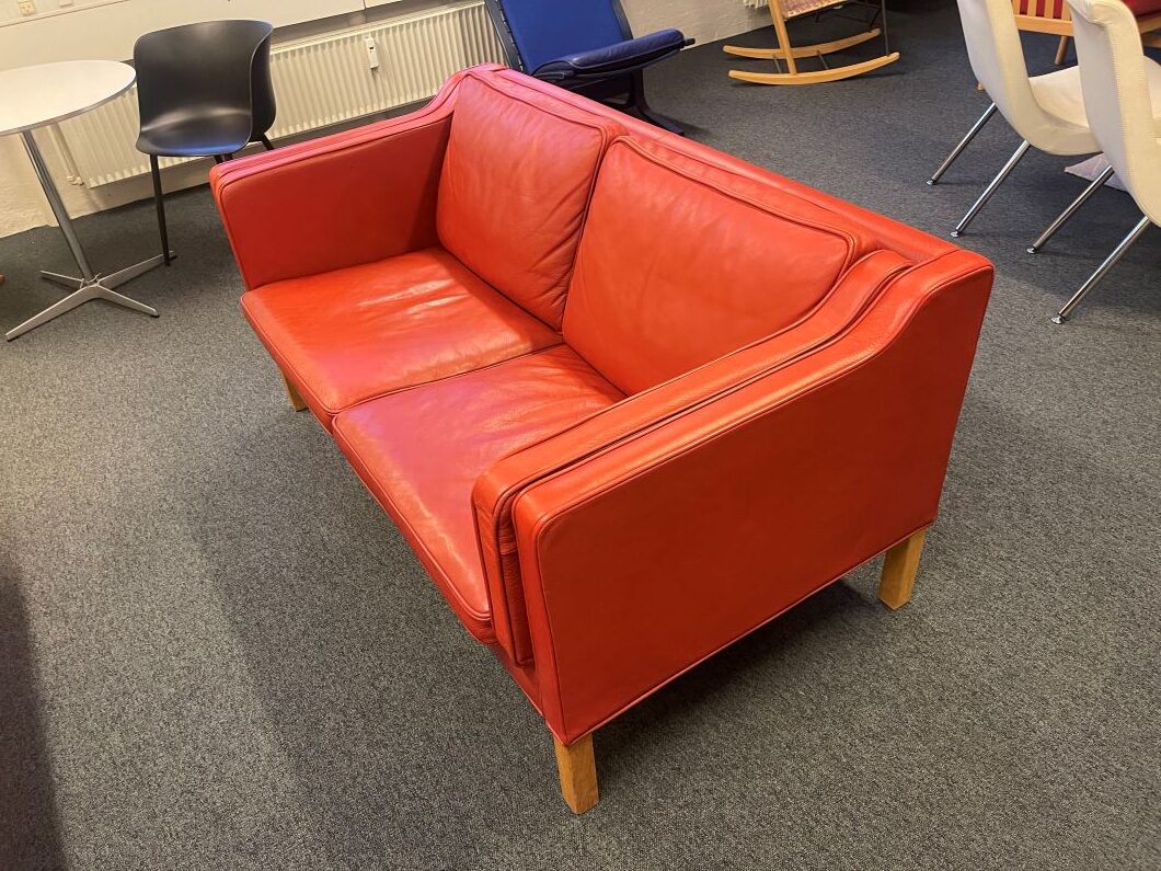 Skipper sofaer 2 stk. i blødt bøffellæder i cognac / rødbrun farve - Billede 3