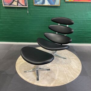 corona stol med skammel, designer poul m. volter